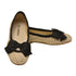 L`Amour Little Girls Black Faux Straw Bow Flats 7-10 Toddler - SophiasStyle.com
